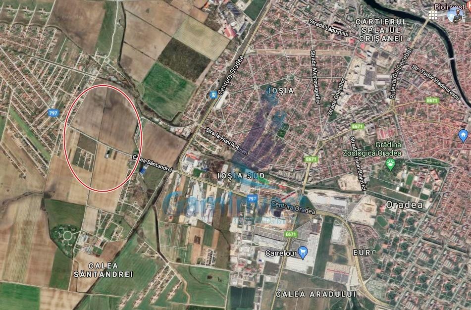 Teren intravilan pentru hala langa Mega Image, Santandrei, Bihor